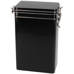 Lata negra rectangular, para 500 gr.