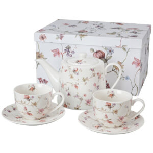 Conjunto safa, porcelana tetera + 2 tazas