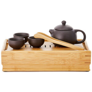 Set zhong, zisha tetera + 3 cuencos + pinza