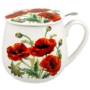 Taza poppies, porcelana 0,40 l. filtro y tapa
