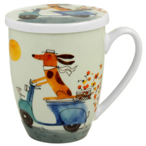 Taza pires, porcelana 0,35 l. filtro y tapa