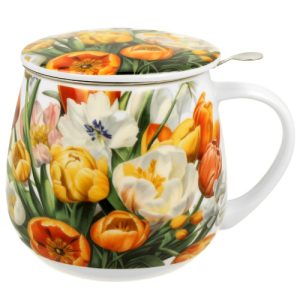 Taza tulips, porcelana 0,40 l. filtro y tapa