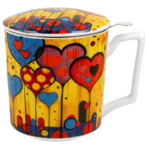 Taza modern-heart, porcelana 0,40 l. filtro y tapa