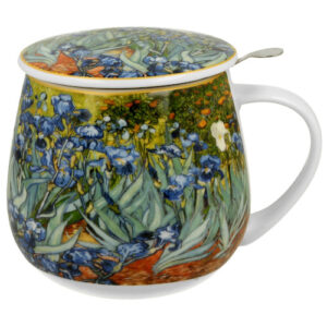 Taza irises, porcelana 0,40 l. filtro y tapa