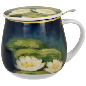 Taza nenufars, porcelana 0,40 l. filtro y tapa