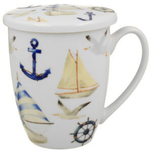 Taza sailboats, porcelana 0,35 l. filtro y tapa