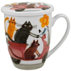 Taza scooter, porcelana 0,35 l. filtro y tapa