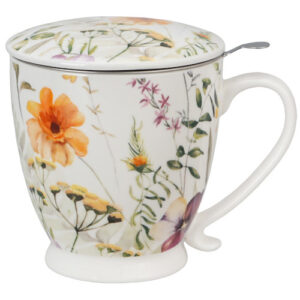 Taza pansy, porcelana 0,50 l. filtro y tapa