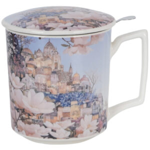 Taza modern-magnolia, porc. 0,40 l. filtro y tapa