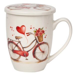 Taza bike-hearts, porc. 0,35 l. filtro y tapa