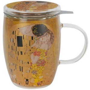 Mug klimt kiss, cristal 0,40 l. filtro y tapa