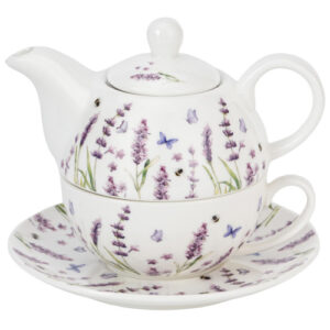 Set lavender, porcelana tea for one