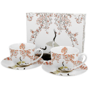 Set zurawi, porcelana 2 tazas con plato 0,25 l.