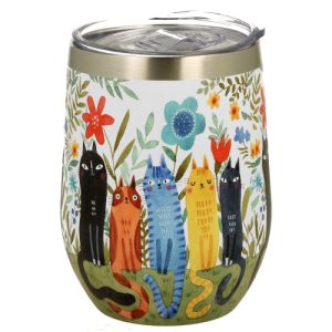 Vaso felines, acero inoxidable 0,33 l.